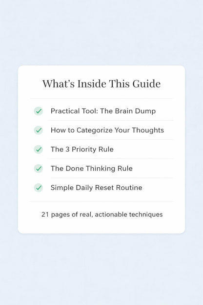 Mental Overload & Anxiety Reset – A Practical Guide to Clear Your Mind, Reduce Stress & Regain Control | Instant Digital Download